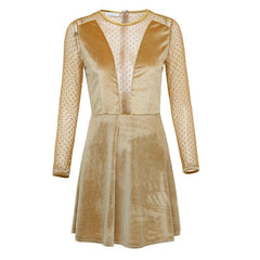Fashion Gored Long sleeve Lace Shift Dresses