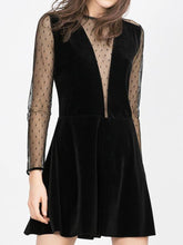 Fashion Gored Long sleeve Lace Shift Dresses