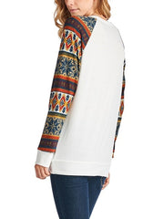 Christmas Deer Print Woman Long Sleeve T-shirts