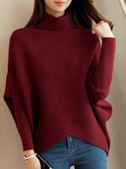 Asymmetrical Batwing Knitted Sweater
