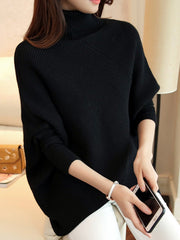 Asymmetrical Batwing Knitted Sweater