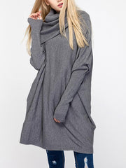 Loose High Collar Batwing Sleeve Sweater