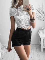 Short Lace White Shirt