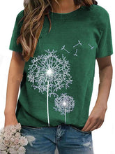 Women cotton blend Casual Printed Round Neck Short Sleeve T-Shirts
