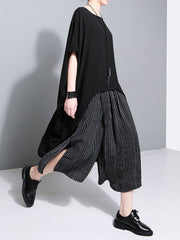 Batwing Solid Crew Neck Blouses &