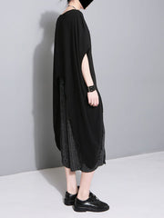 Batwing Solid Crew Neck Blouses &