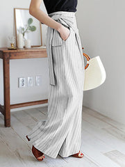 Elegant Women stripe long pants