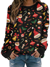 Christmas printed round neck long-sleeved fleece sweatshirts