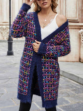 Colorful Contrast Knit Coat Sweaters Cardigans