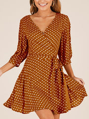Fashion Pot Woman Autumn Long Sleeve Skater Dresses