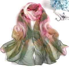 More Colors Polyester Floral Scarves With Two Pieces