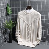 Black Sweater Round Neck Jacquard Knit