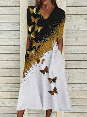 White A-Line Short Sleeve Dresses