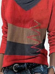Color Patchwork Long sleeve T-shirts
