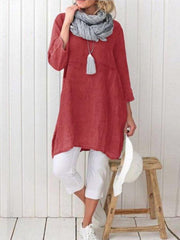 Vintage 3/4 Sleeve Solid Dresses