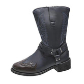 Women Plus Size Chunky Heel Slip-On Boots