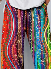 Multicolor Casual Printed Shift Abstract Pants