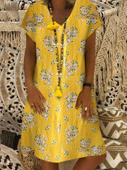 Sheath Casual Short Sleeve V Neck Dresses