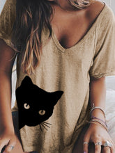 Women Summer V neck Loose T Shirt Tops