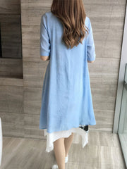Asymmetric Hem Printed Two-Piece Shift Dress