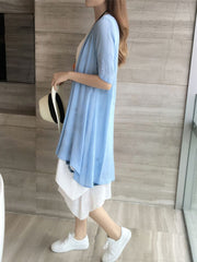 Asymmetric Hem Printed Two-Piece Shift Dress
