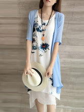 Asymmetric Hem Printed Two-Piece Shift Dress