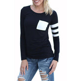 Round Neck Patchwork Color Block T-Shirts