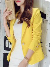 Single Button Plain Notch Lapel Blazer