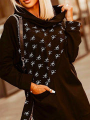 Cotton Blends women printed sweatshirts