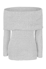 Off Shoulder Backless Plain Sweaters