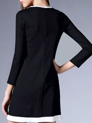 Cute Color Block Bowknot Mini Shift Dress