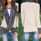 Asymmetric Neck Color Block T-Shirts