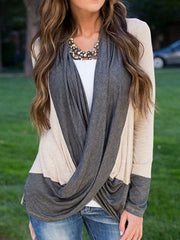 Asymmetric Neck Color Block T-Shirts