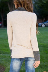 Asymmetric Neck Color Block T-Shirts