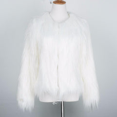 Luxury Women Plus Size Multicolor Warm Thicken Faux Fur Coat