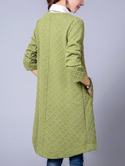 Collarless Pocket Single Button Plain Trench Coat