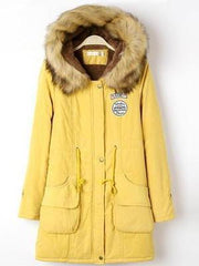 Winter Jackets Women Fur Collar Long Parka Hoodies Cotton Outwear