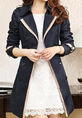 Retro Casual Slim Double-Breasted Trench Coat Outwear