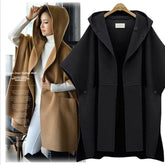 Elegant Retro Cloak Woolen Wool Coat Thick Overcoat