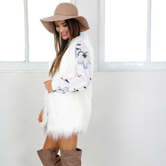 White Sleeveless Vest Faux Fur Slim Vest Coat Waistcoat Outwear
