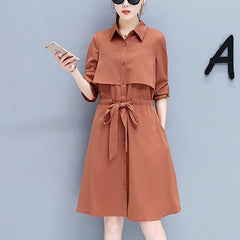 Women's Thin Overcoat With Waist Belt Jacket Coat