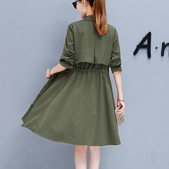 Women's Thin Overcoat With Waist Belt Jacket Coat