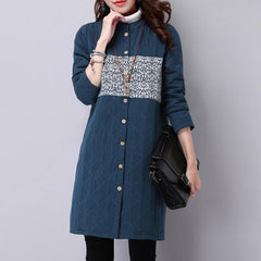 Ethnic Wind Thicker Cotton Stand Collar Coat