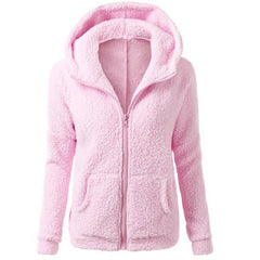 Women's Warm Lamb Hooded Cardigan Coat