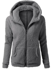 Women's Warm Lamb Hooded Cardigan Coat