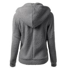Women's Warm Lamb Hooded Cardigan Coat