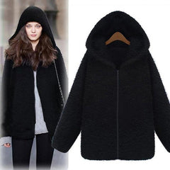 Velvet Thick Hooded Plush Coat Outerwear