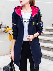 Casual Pocket Striped Hoodie