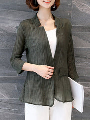 Single Button Plain Half Sleeve Blazers