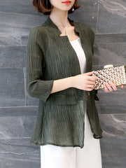 Single Button Plain Half Sleeve Blazers